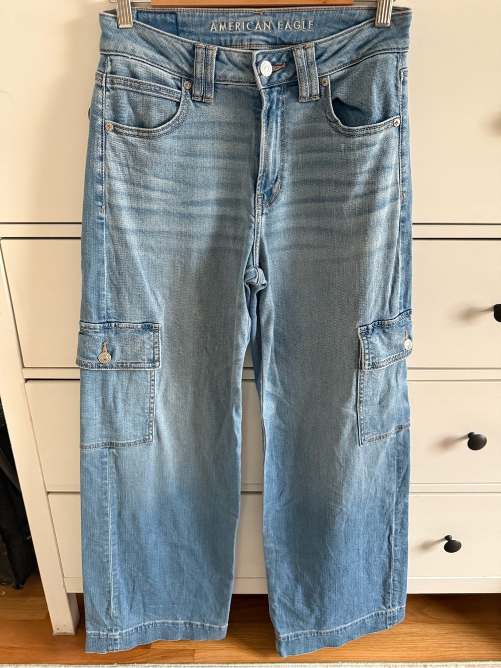 AEO super high-rise, Baggy wide leg Dreamy Drape Stretch Cargo Jeans Denim 2